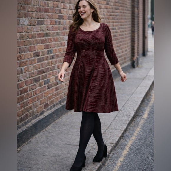 2X Love & Legend Skater Dress with Boat Neck and Exposed Zipper Detail - Picture 17 of 17